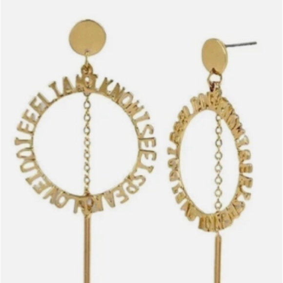 🎅 BCBGeneration Gold I… Earrings Circle Dangle Earrings NWT - Picture 2 of 7